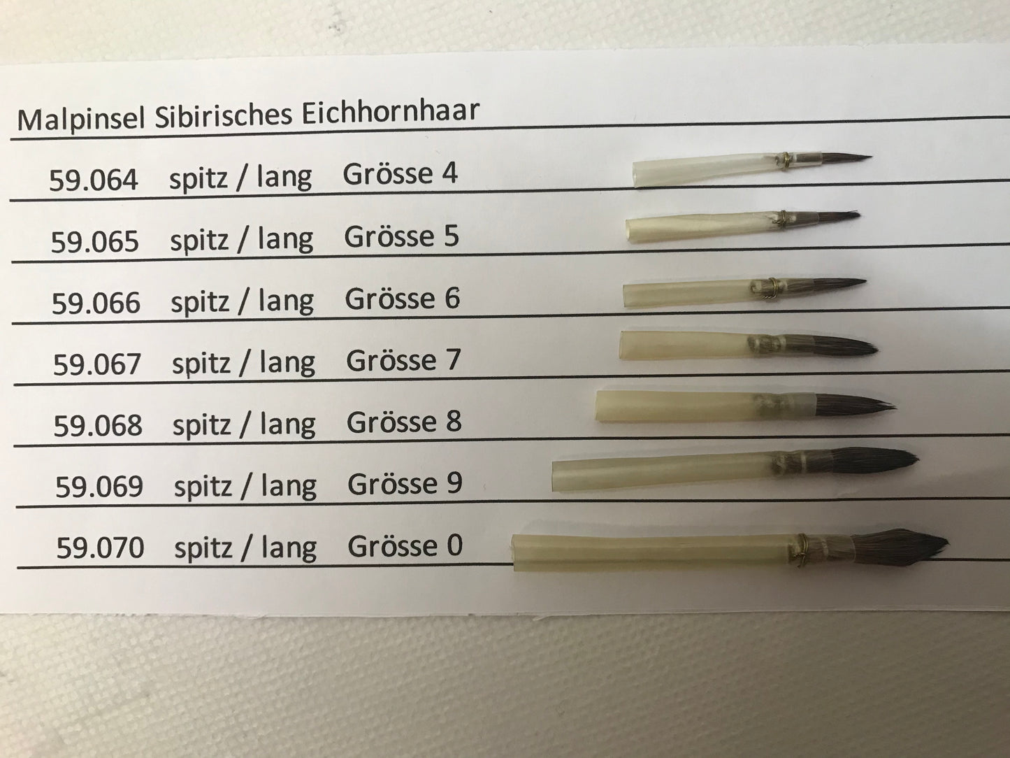 Malpinsel lang / spitz