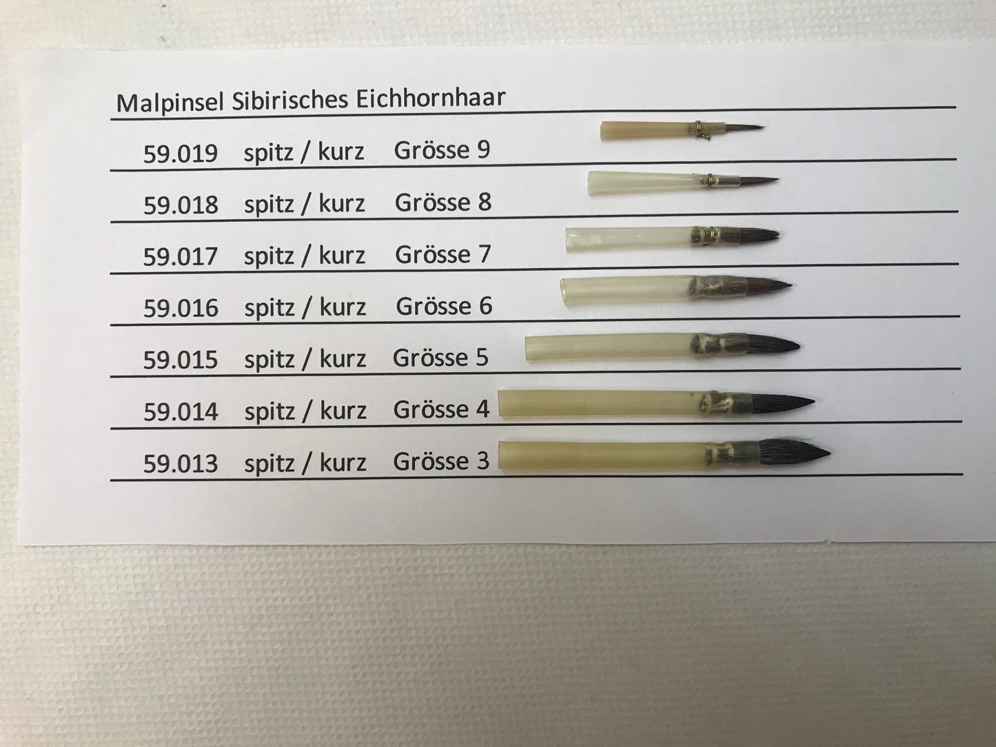 Malpinsel kurz / spitz